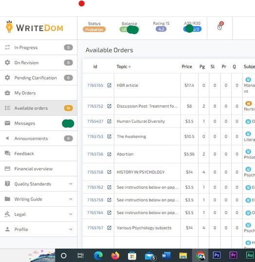 Selling Writedom Probation, rated 4.2 , done 700+ orders Comes with confirmed Payoneer Price: 55,000/=. Slightly negotiable