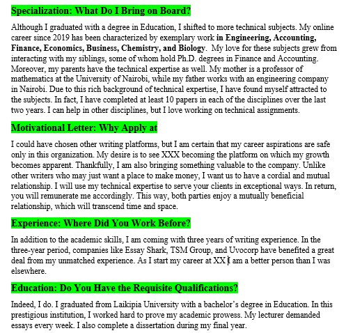 I need 2 pple who can write some good, detailed cvs. See the attached Sample.